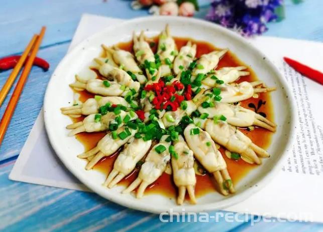 The recipe for scallion oil bamboo clam