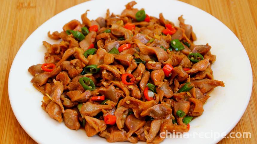 The recipe for stir fried lemon chicken gizzards