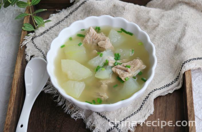 The recipe for winter melon and pork rib soup