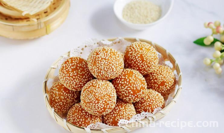 How to make pumpkin Glutinous rice sesame balls