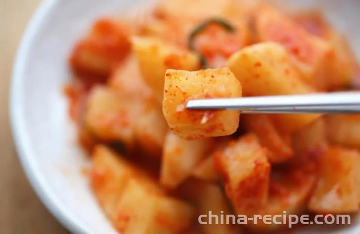 The recipe for radish kimchi