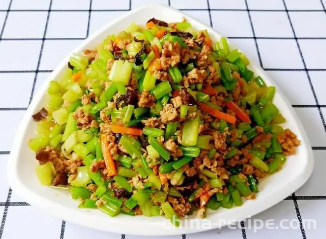 The recipe for minced meat and celery