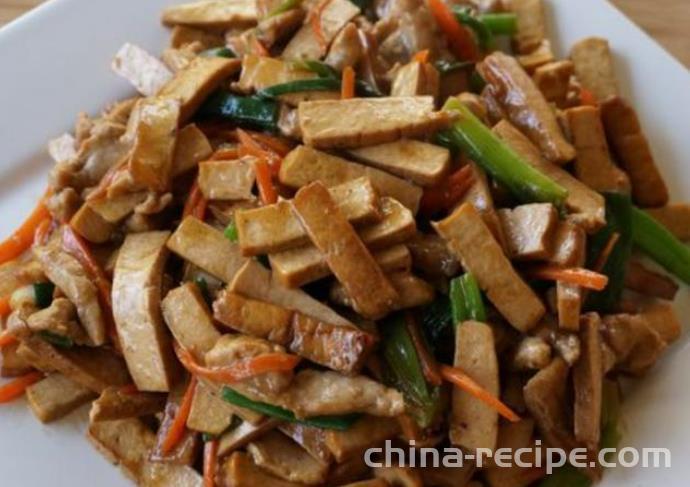 Stir fried dried tofu with dried turnips