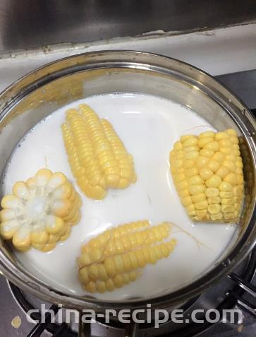 The recipe for fragrant milk and corn