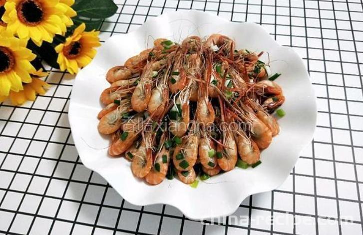 The recipe for salted shrimp with scallions