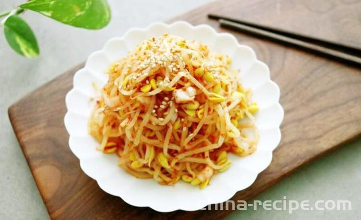 The recipe for cold mixed bean sprouts