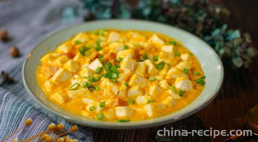 The recipe for crab roe tofu