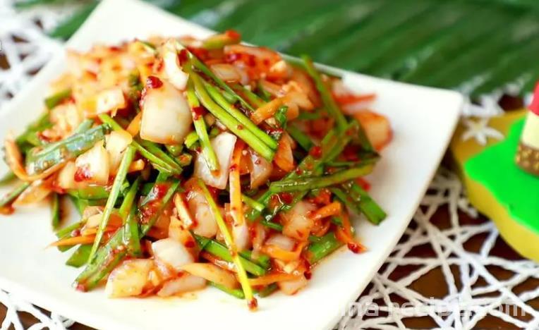 The recipe for Korean onion kimchi