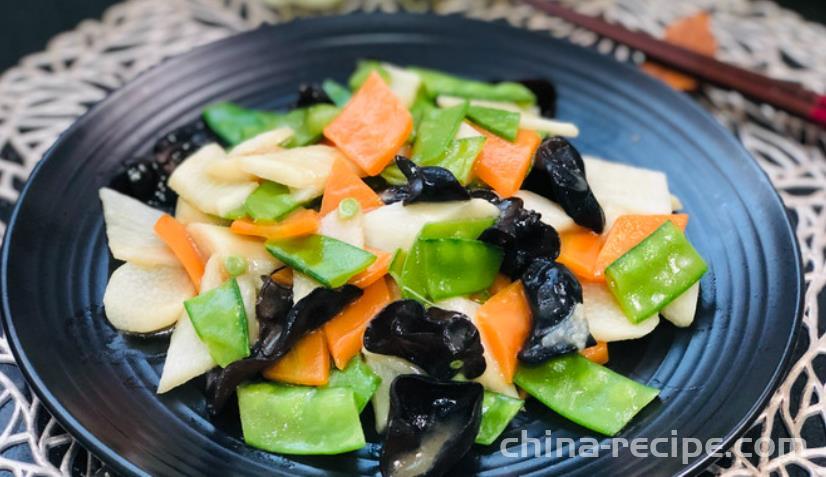 The method of stir frying vegetarian food