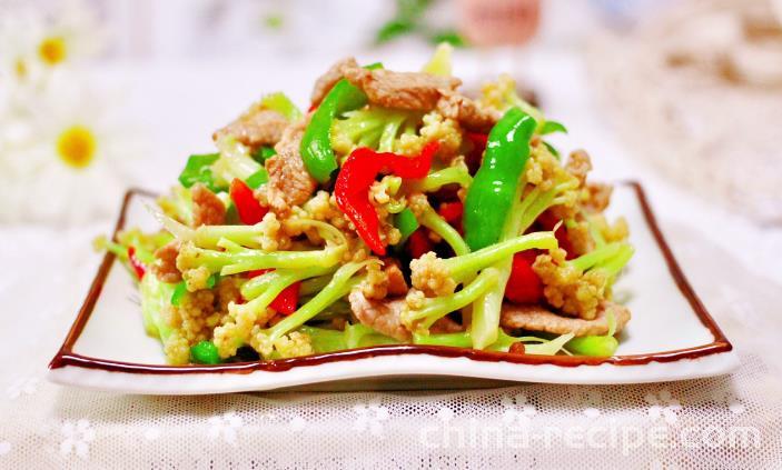 The method of stir frying pork with cauliflower