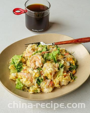 Recipe for Milk flavored Shrimp and Potato Mashed Salad