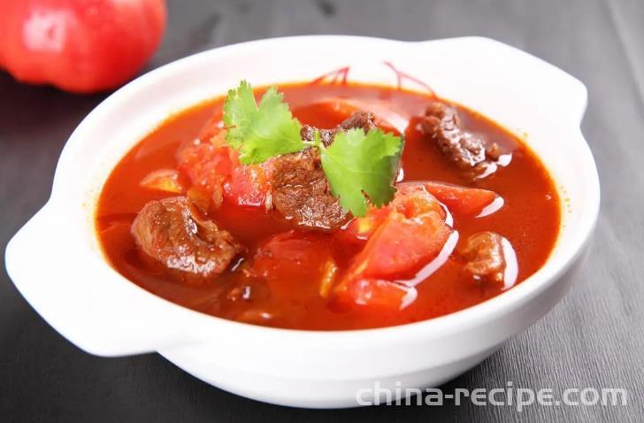 The recipe for burning beef brisket with tomatoes