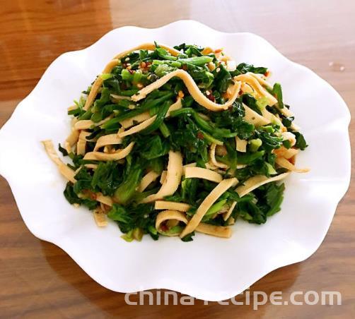 Method for making spinach and tofu shreds