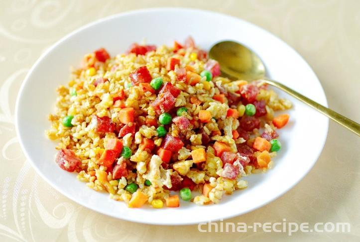 How to make ham sausage Fried Rice