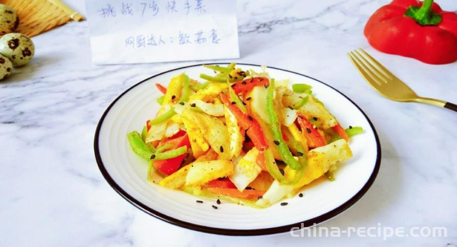 The method of stir frying quail eggs with cumin aroma