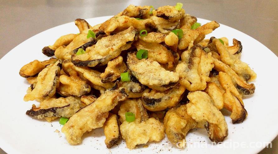 The method of frying shiitake mushrooms