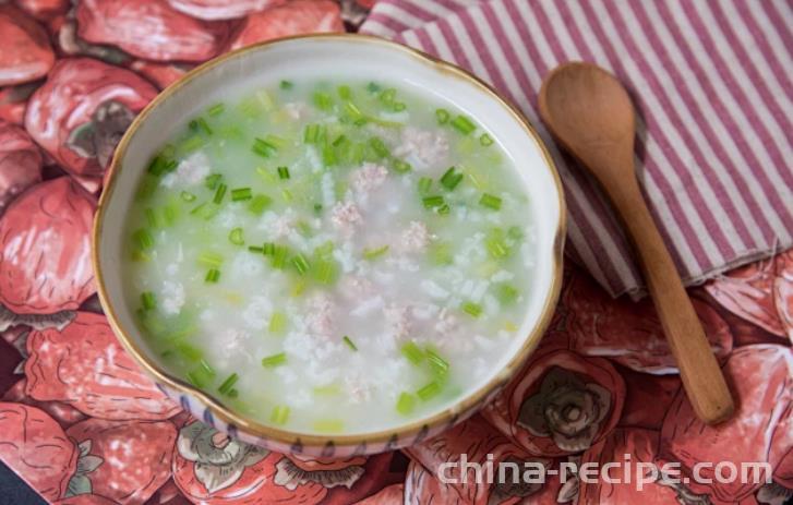 How to make celery and lean meat Congee