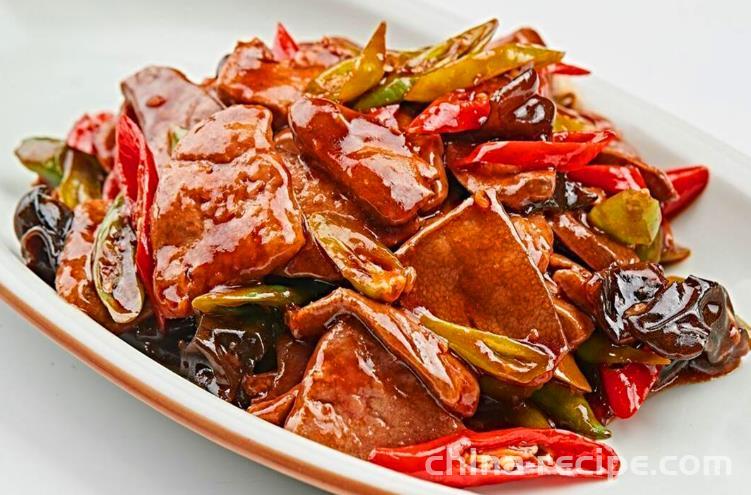 The recipe for spicy stir fried beef liver