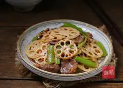 莲藕芹菜炒肉片的做法图解9