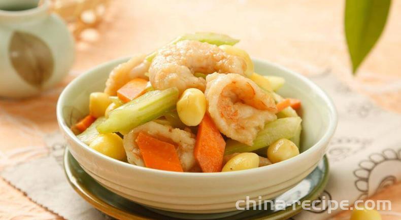 The recipe for celery, cashew nuts, and shrimp