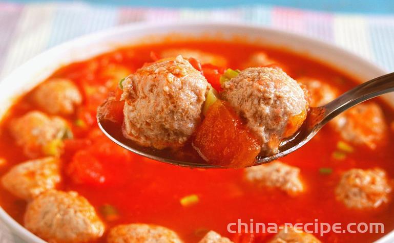 Method of tomato beef ball soup