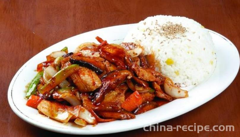 The recipe for Korean style stir fried pork belly rice