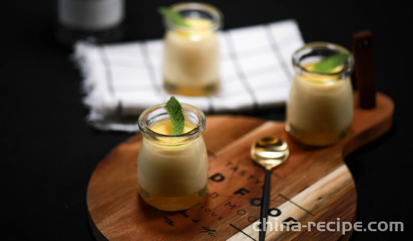 The recipe for caramel pudding