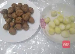 杏鲍菇炒肉丸与鹌鹑蛋的做法图解7