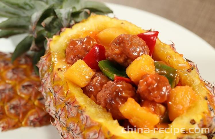 The recipe for pineapple and pork belly