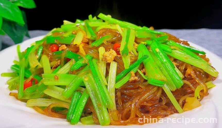 The recipe for celery vermicelli