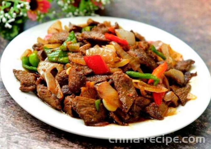 The recipe for stir frying beef with scallions