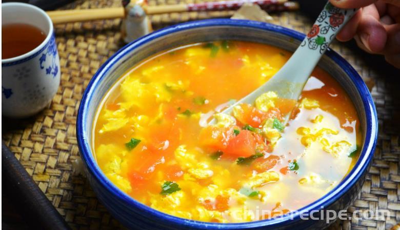 The recipe for tomato and egg soup