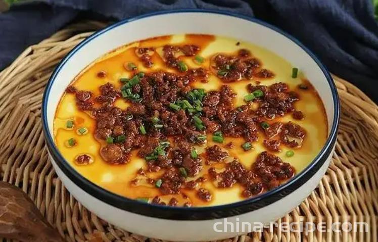 Steamed Egg cakes with minced meat