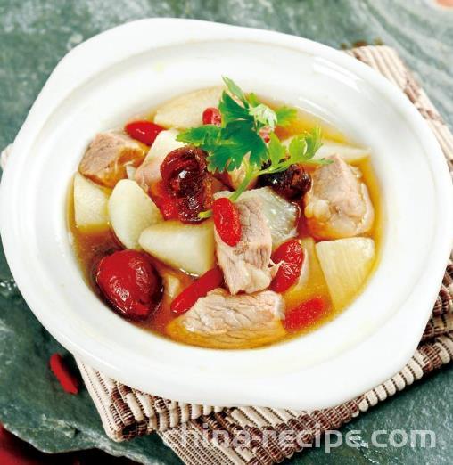 The recipe for Goji Berry Yam Sheep Brain Soup