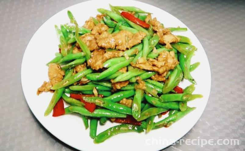 The method of stir frying pork with green beans