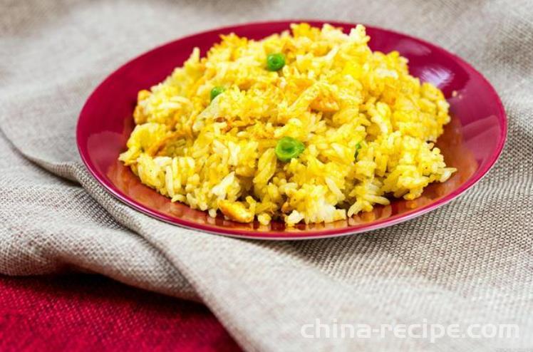 Practice of Fried Rice with golden eggs