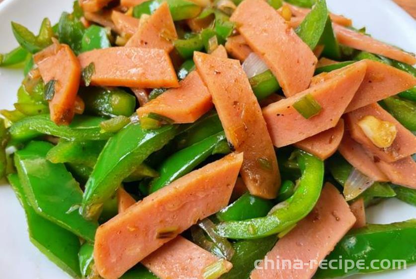 The recipe for green pepper ham