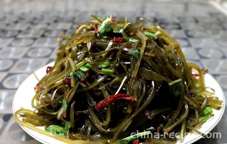 Method for making cold seaweed shreds