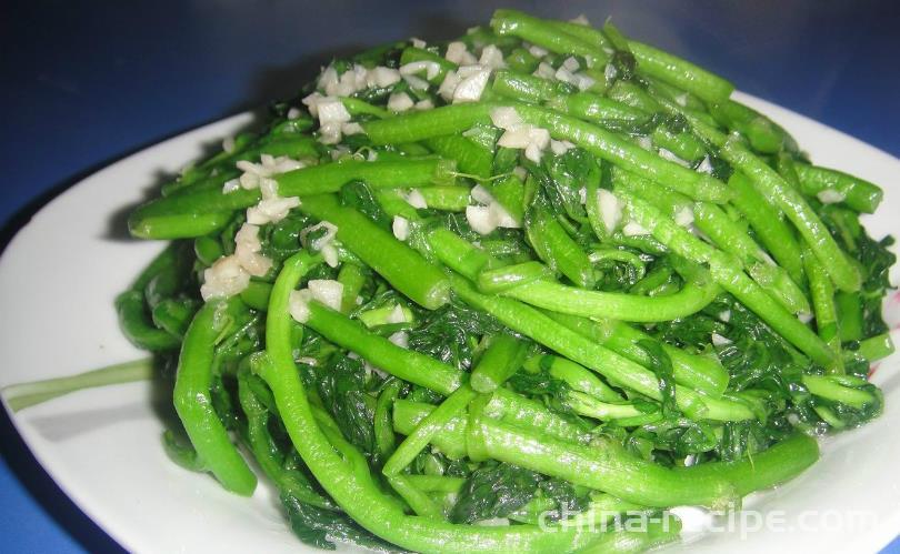 The recipe for garlic stir fried watercress