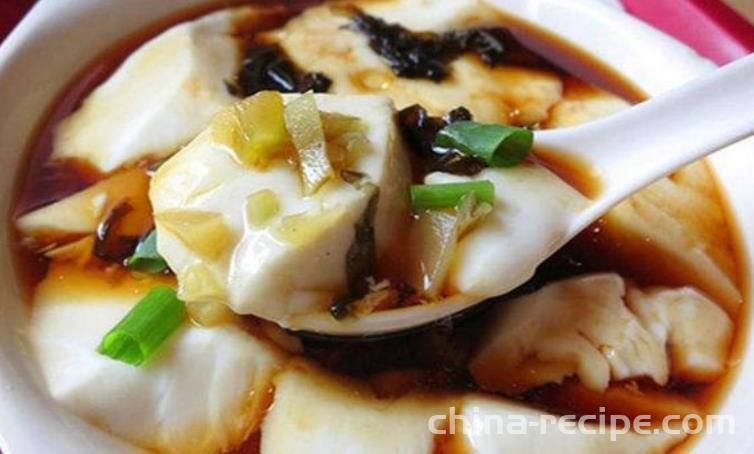 How to make bean curd jelly served with sauce with internal fat