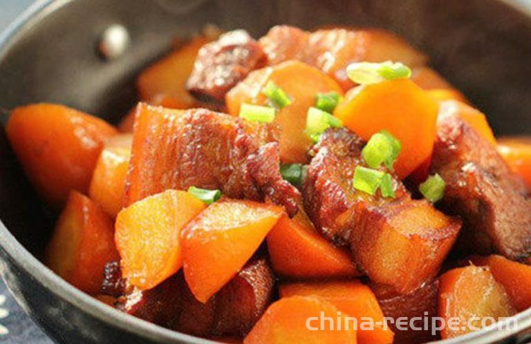 The method of cooking radish with pork belly