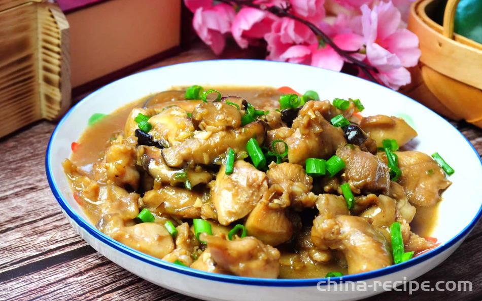 The recipe for making shiitake mushroom coated chicken