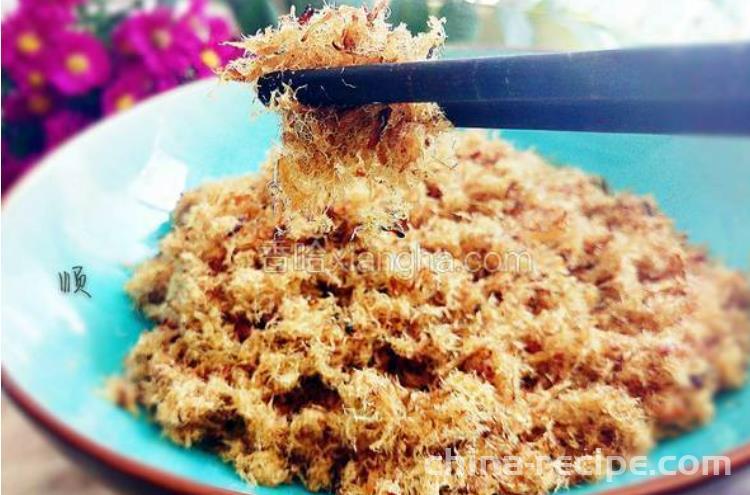 The recipe for frying pan version pork floss