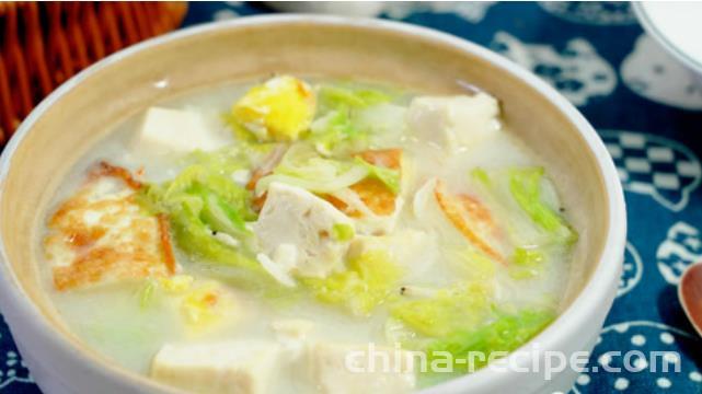 How to make meat and tofu Chinese cabbage soup for lunch