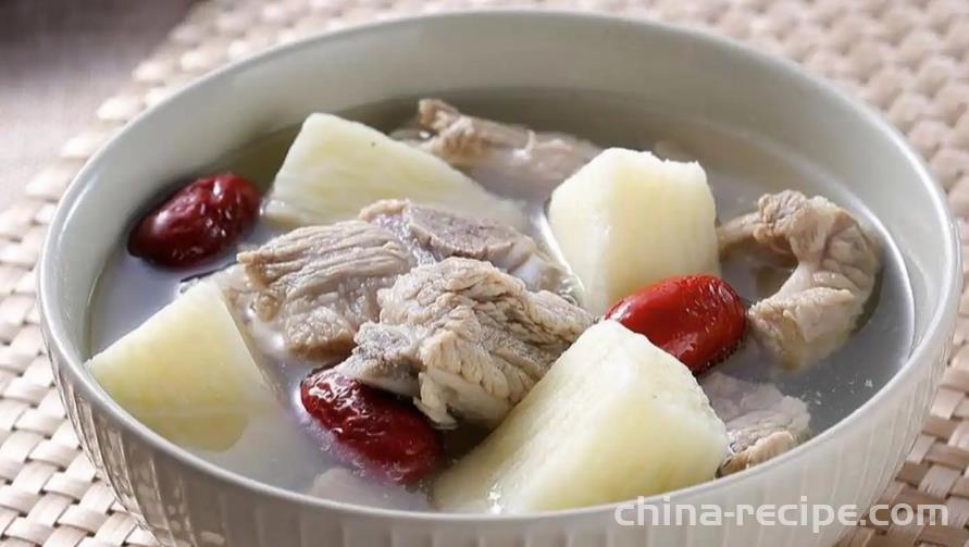 The recipe for yam and pork rib soup