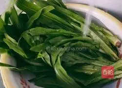 白灼油麦菜的做法图解1