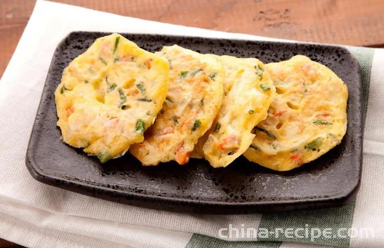 Practice of vegetable shrimp egg cake