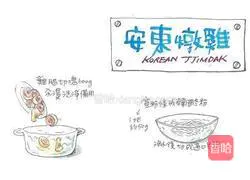 手绘食谱～安东炖鸡的做法图解1