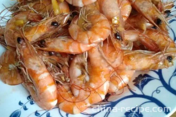 The method of stir frying shrimp with base