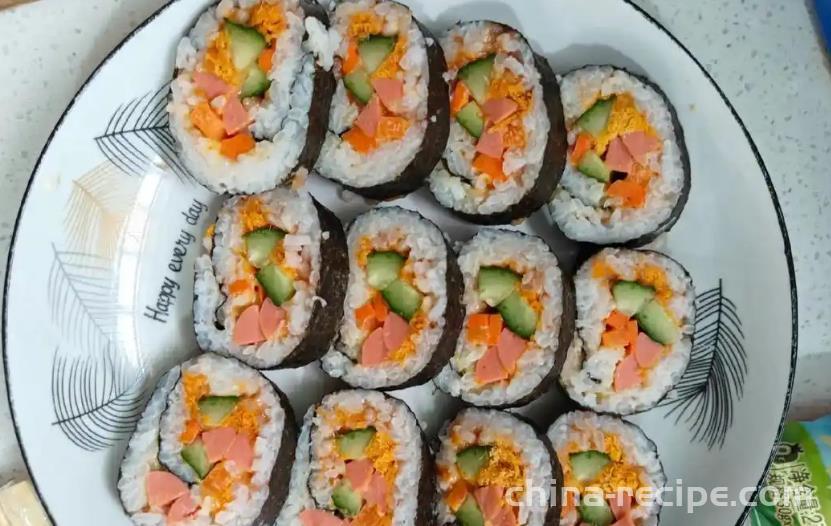 The recipe for homemade sushi